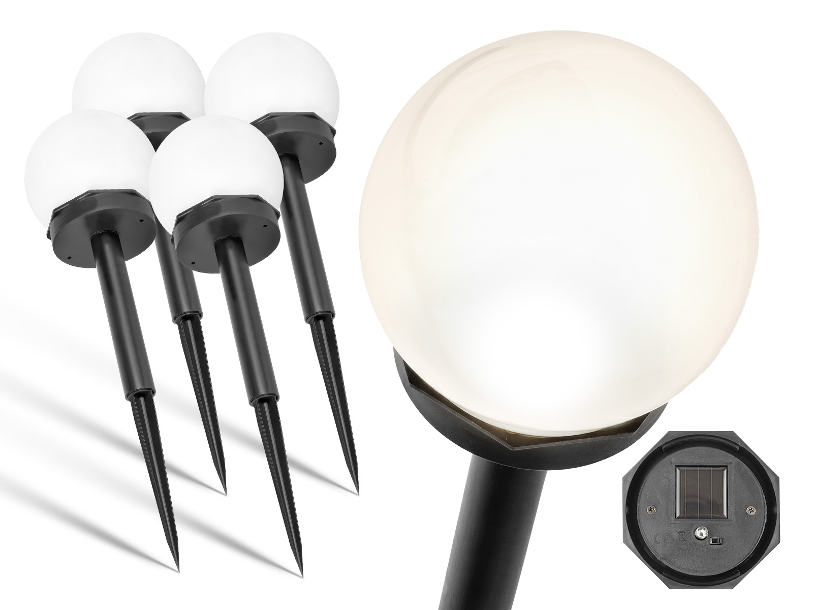 Lampa solarna wbijana LED SSO-5 okrągły klosz